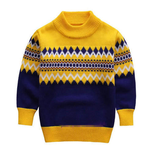 Blooms Yellow And Blue Kids Sweater